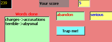 Figure 8: The WordTrap synonyms game
